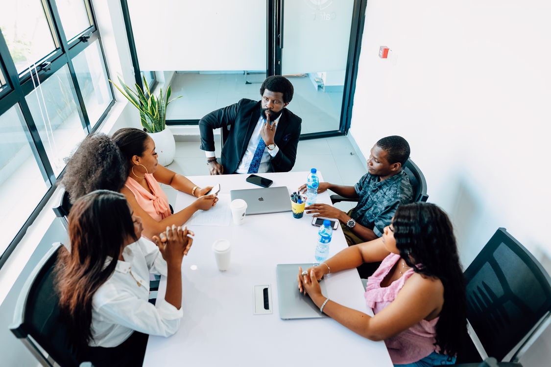 A collaborative team at work